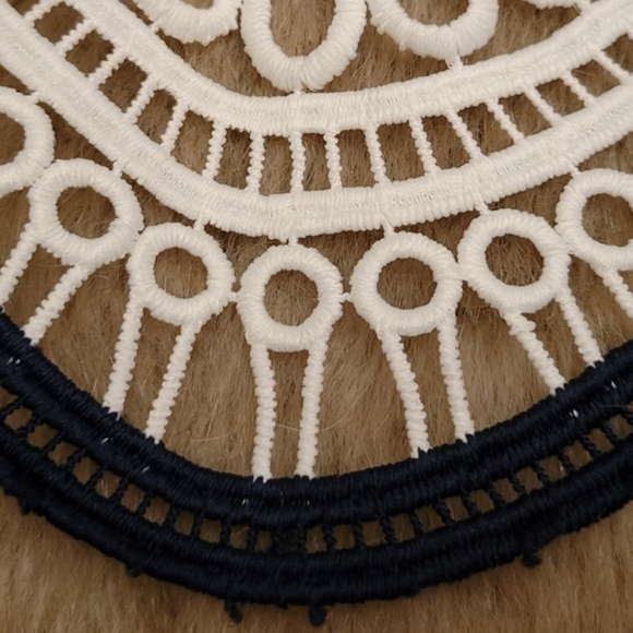 Self-Portrait Off-the-Shoulder Wave Guipure Short Dress - Picture 8 of 12